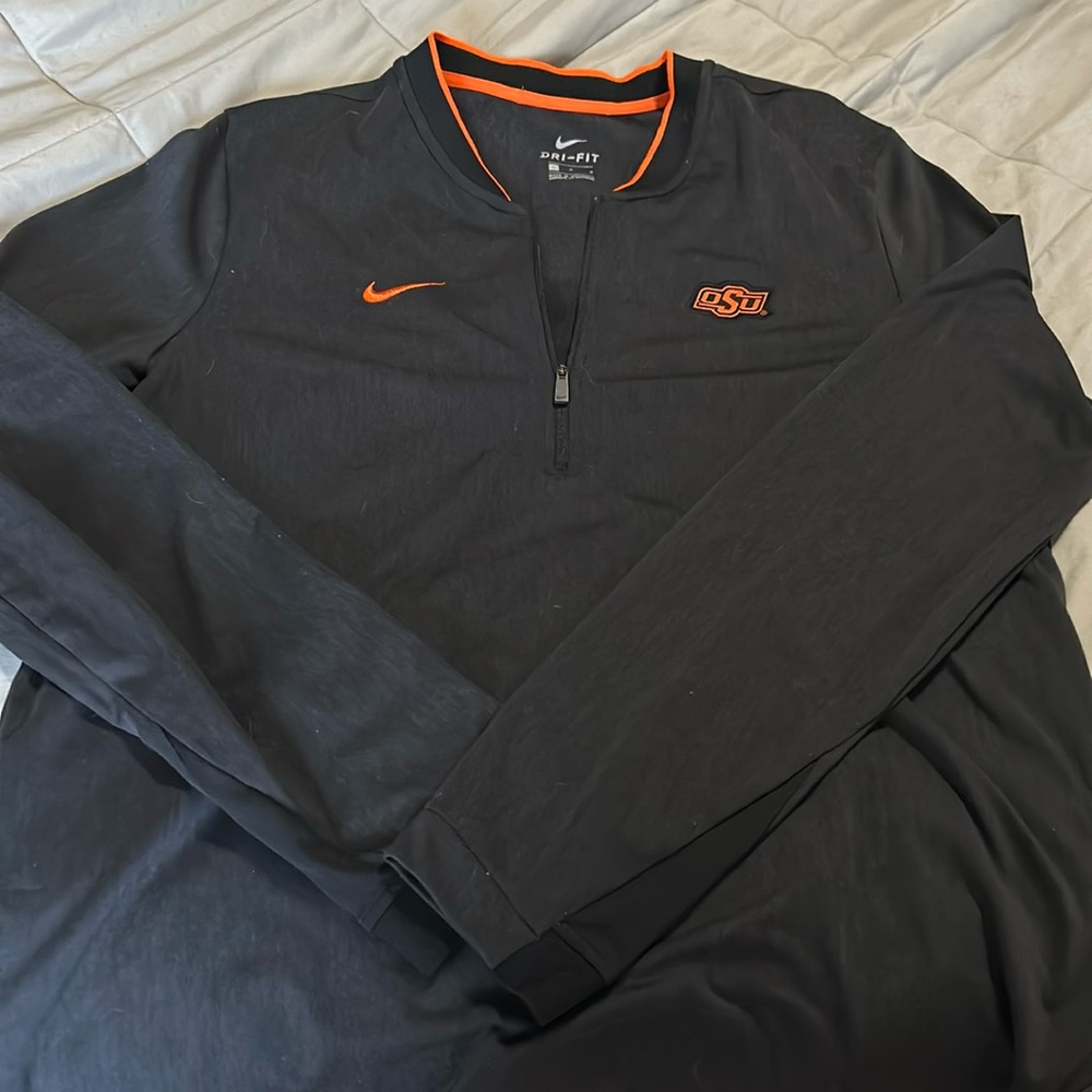Oklahoma State OSU Heather black Nike pullover size Large